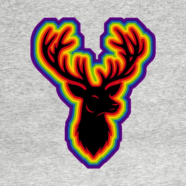 LGBTQ+ rainbow Deer head silhouette by Arteria6e9Vena